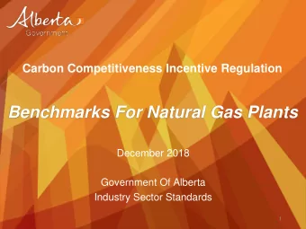 Benchmarks For Natural Gas Plants  December 2018  Government Of Alberta  Industry Sector Standards