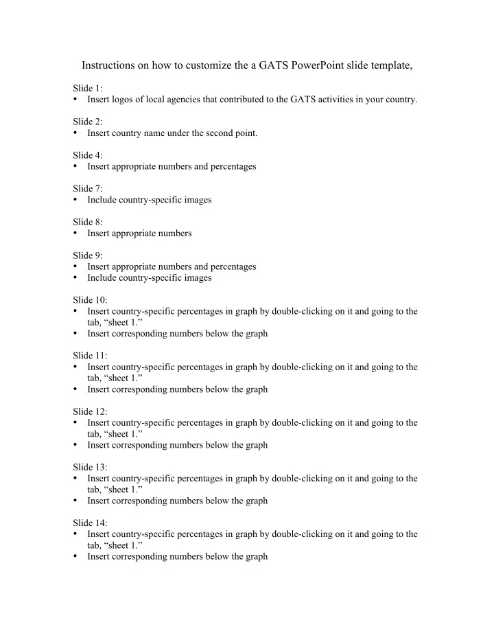 instructions on how to customize the a gats powerpoint