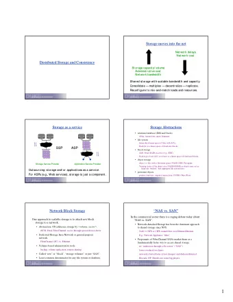 1  NAS vs. SAN: Cutting through the BS  NAS vs. SAN: Cutting through the BS  Storage Architecture