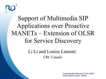 Support of Multimedia SIP  Applications over Proactive  MANETs  Extension of OLSR  for Service