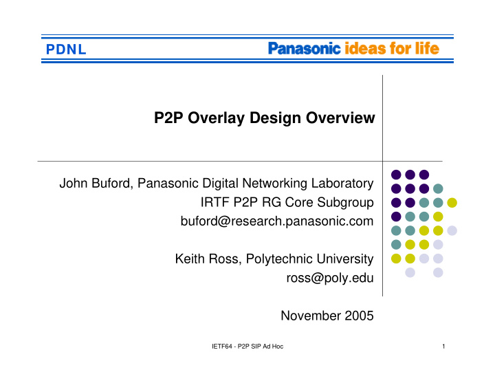 p2p overlay design overview