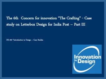 st  study  dy on  on Le  Letterbox  terbox De  Desi  sign fo  for In  Indi  dia  a Pos  ost t