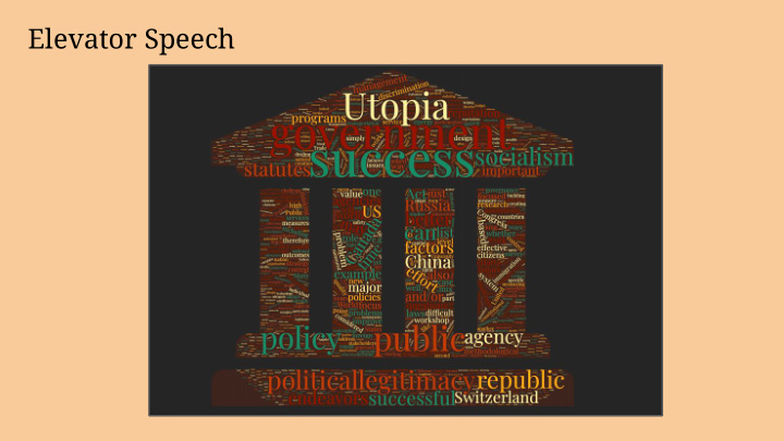 elevator speech research questions conceptual framework