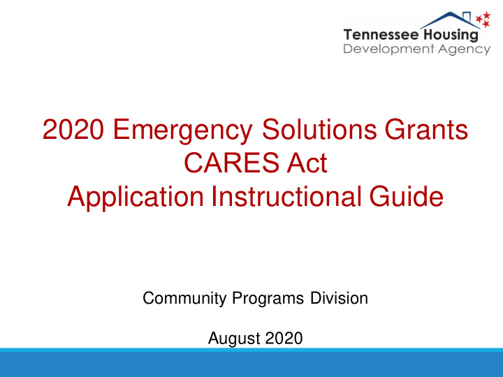 2020 emergency solutions grants cares act application