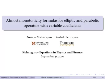 Almost monotonicity formulas for elliptic and parabolic  operators with variable coefficients