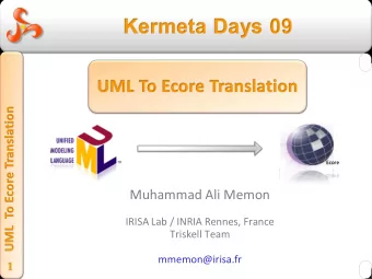 Muhammad Ali Memon  IRISA Lab / INRIA Rennes, France  Triskell Team  mmemon@irisa.fr  1  2  3