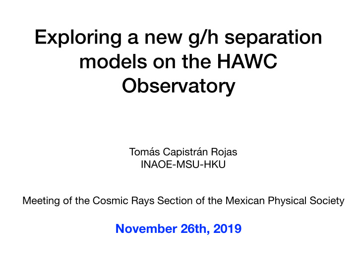 exploring a new g h separation models on the hawc