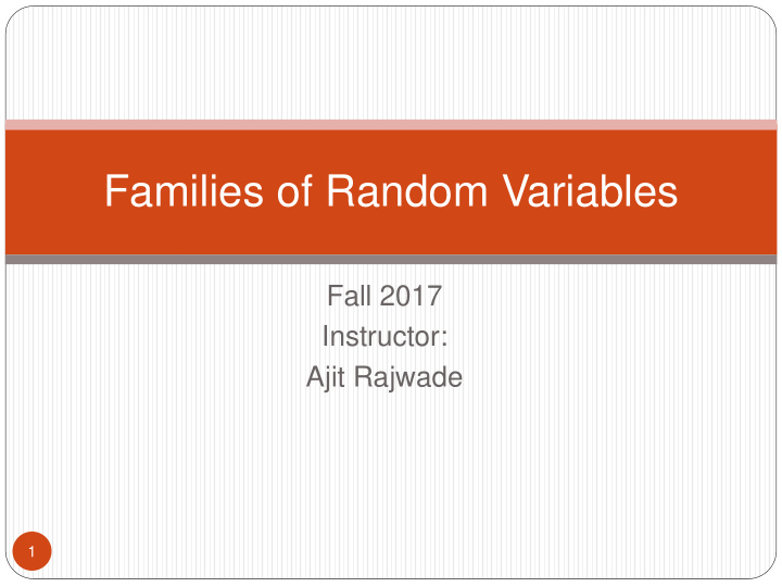 families of random variables