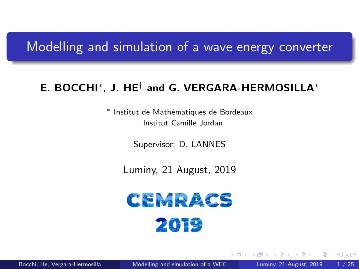 modelling and simulation of a wave energy converter