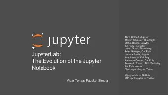 Notebook  The Larger Jupyter Team  @jupyterlab on GitHub  @ProjectJupyter on Twitter  Vidar Tonaas