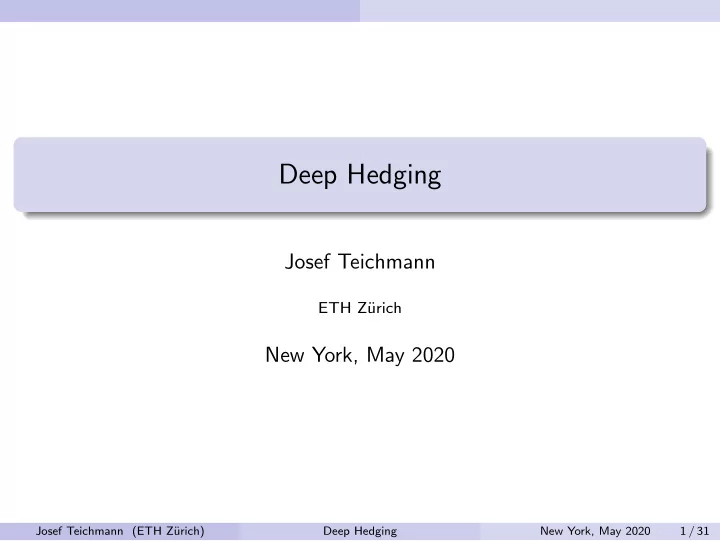 deep hedging