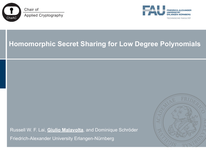 homomorphic secret sharing for low degree polynomials