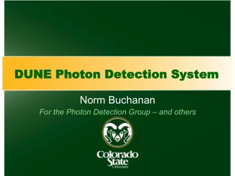 DUNE  UNE Phot  hoton  on Det  etect  ection  ion System  em  Norm Buchanan  For the Photon