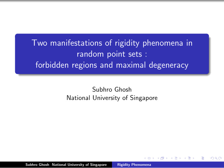 two manifestations of rigidity phenomena in random point