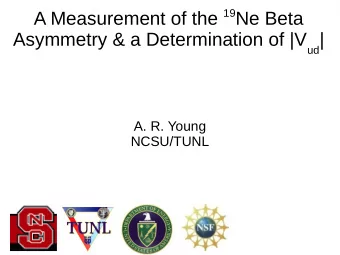 A Measurement of the 19 Ne Beta Asymmetry &amp; a Determination of |V ud |  A. R. Young  NCSU/TUNL