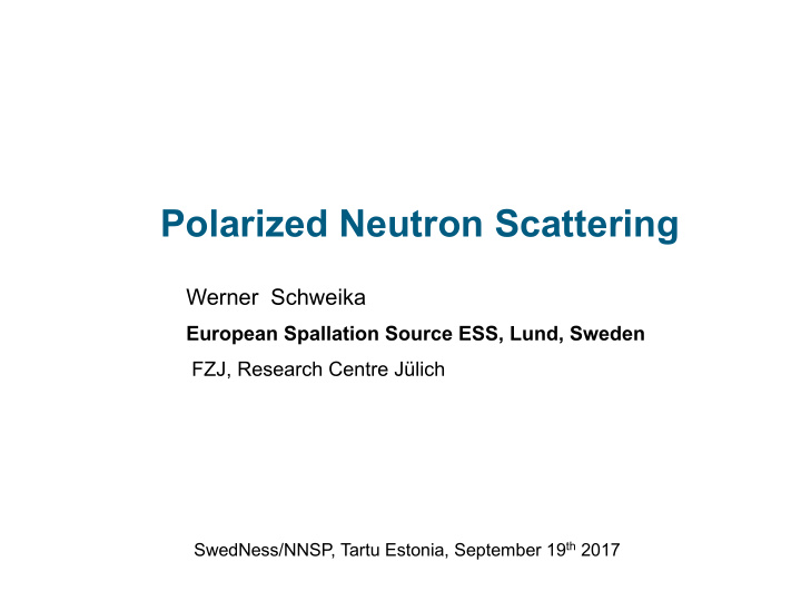 polarized neutron scattering
