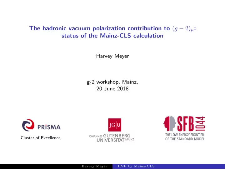 the hadronic vacuum polarization contribution to g 2