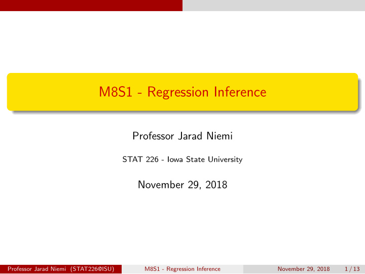 m8s1 regression inference