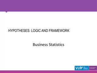 Business Statistics  CONTENTS  A hypothesis test  Hypotheses  Rejection region and significance