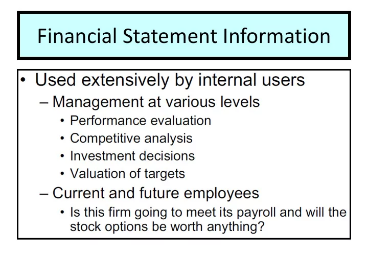 financial statement information financial statement