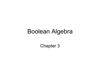 Boolean Algebra  Chapter 3  Boolean Values  Introduction  Boolean Operations  Fundamental Operators
