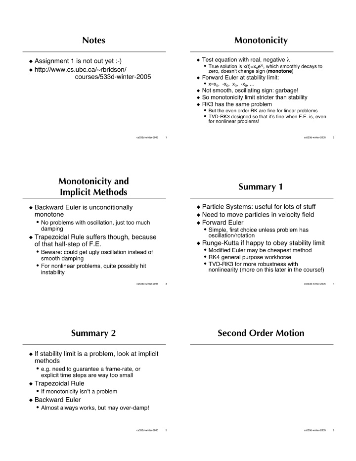 notes monotonicity