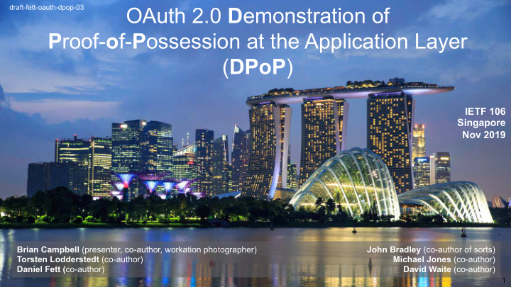 oauth 2 0 d emonstration of p roof o f p ossession at the