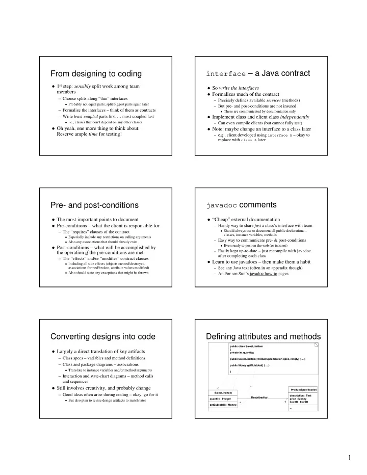 interface a java contract from designing to coding