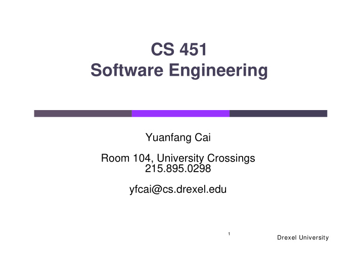 cs 451 software engineering software engineering