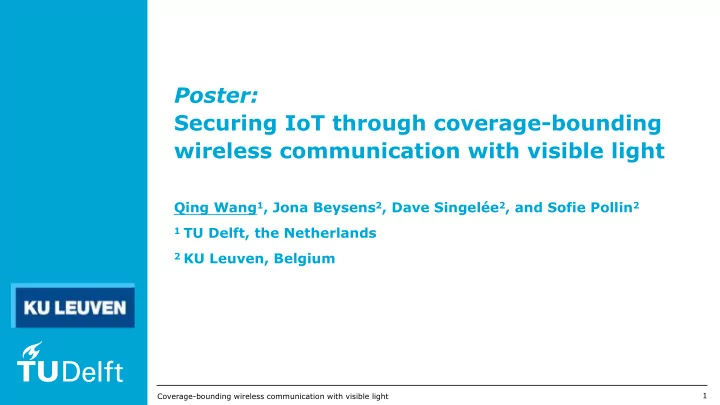 poster securing iot through coverage bounding wireless