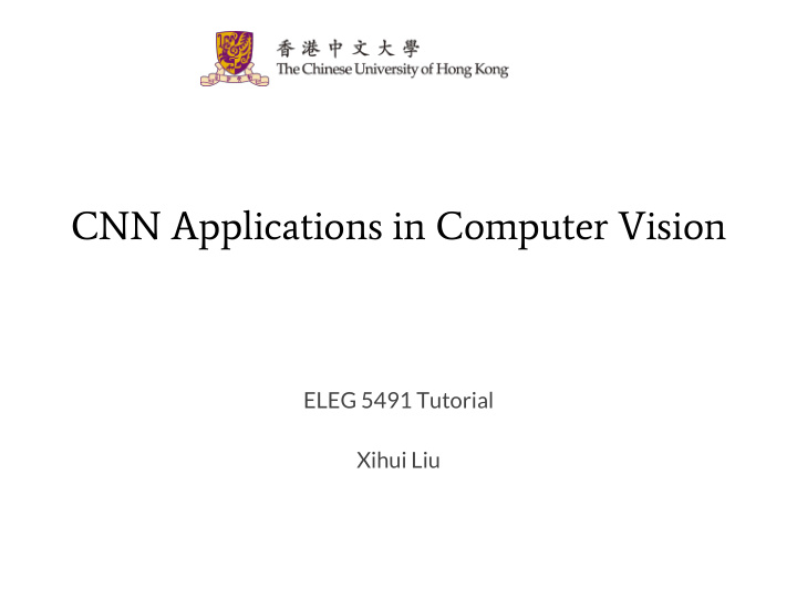 cnn applications in computer vision