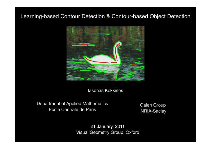 learning based contour detection contour based object