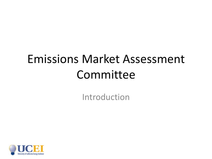 emissions market assessment committee