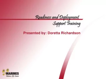 Presented by: Doretta Richardson  Pre-Deployment Brief  Got Deployment?  2  Pre-Deployment Workshop
