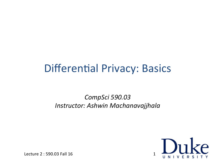 differen al privacy basics