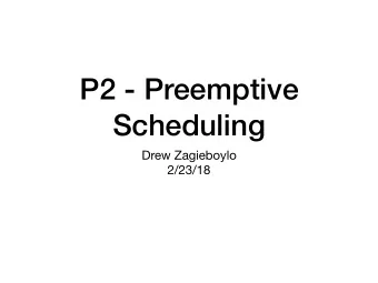 P2 - Preemptive  Scheduling Drew Zagieboylo  2/23/18  P1 Postmortem  P1 - Nonpreemptive  int