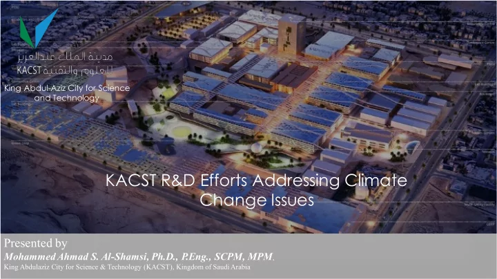 kacst r amp d efforts addressing climate change issues
