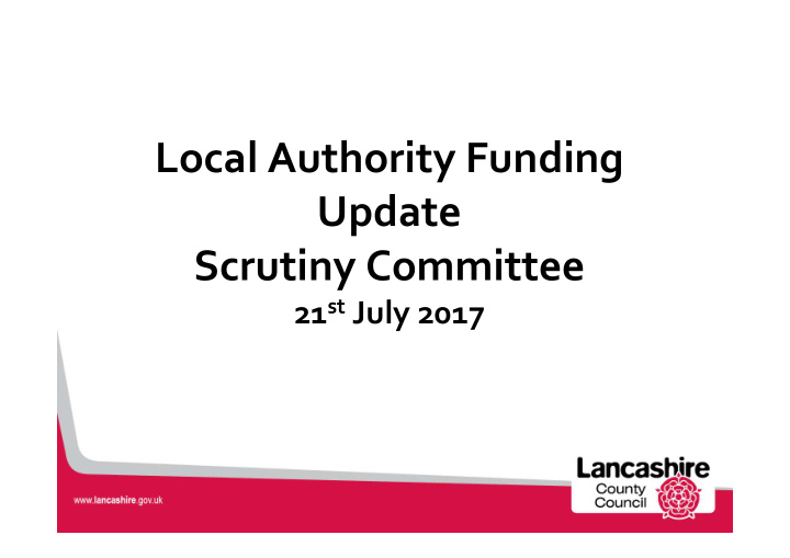 local authority funding update scrutiny committee