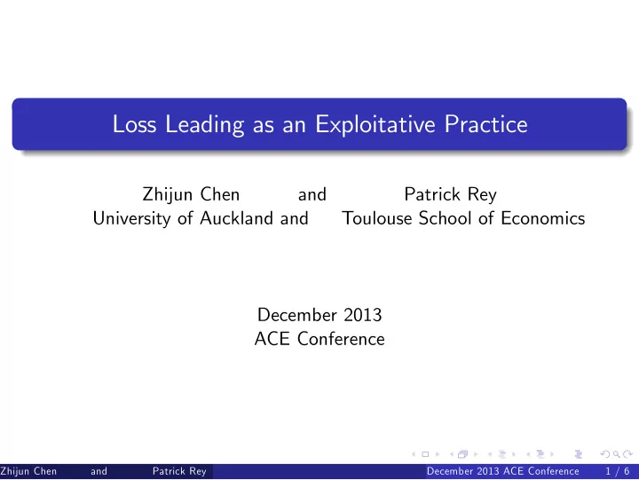 loss leading as an exploitative practice