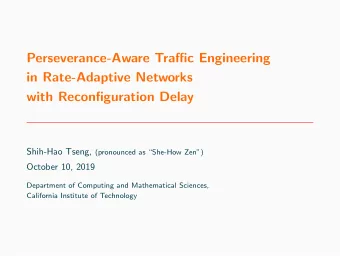 Perseverance-Aware Traffic Engineering  in Rate-Adaptive Networks  with Reconfiguration Delay