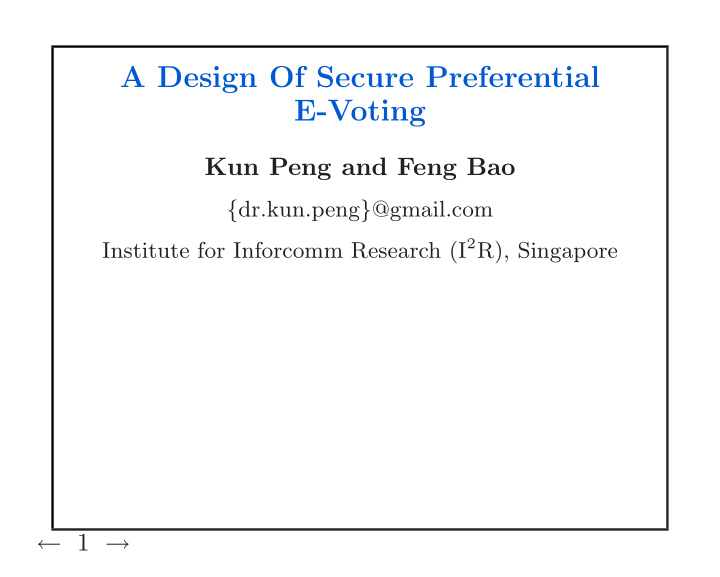 a design of secure preferential e voting