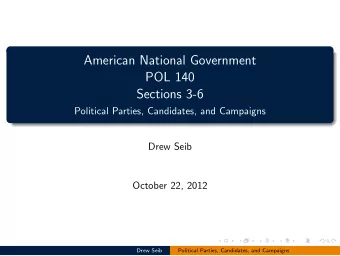 American National Government  POL 140  Sections 3-6  Political Parties, Candidates, and Campaigns