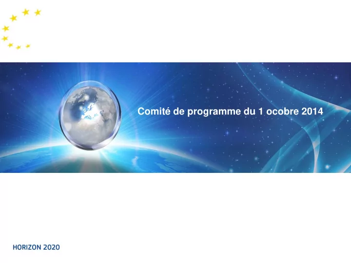 comit de programme du 1 ocobre 2014 outline