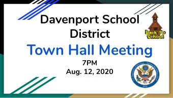Town Hall Meeting  7PM  Aug. 12, 2020  Recent Information from Lincoln County  Health Department
