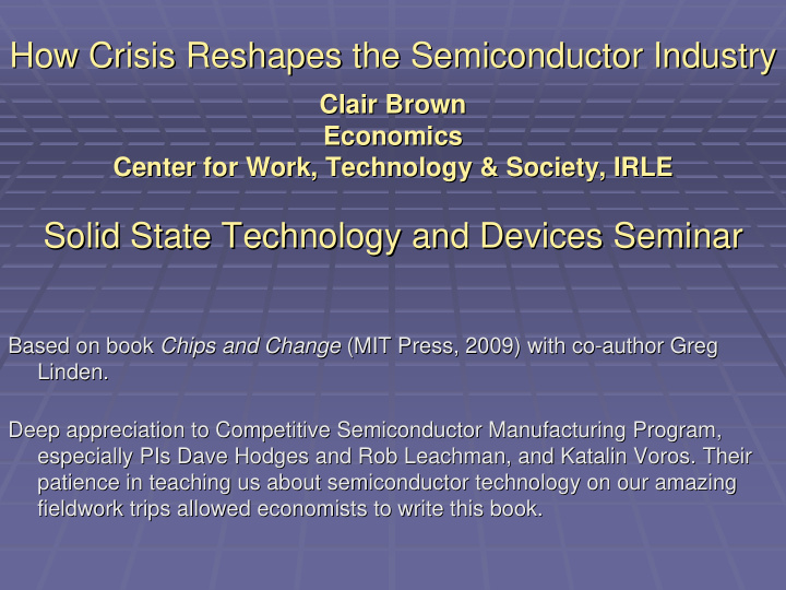 how crisis reshapes the semiconductor industry how crisis