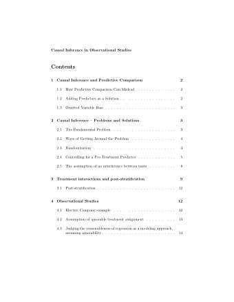 Contents  1  Causal Inference and Predictive Comparison  2  1.1  How Predictive Comparison Can