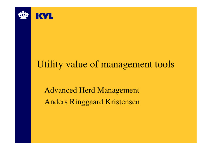 utility value of management tools