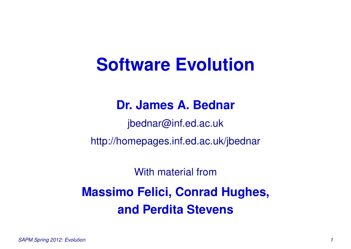 software evolution