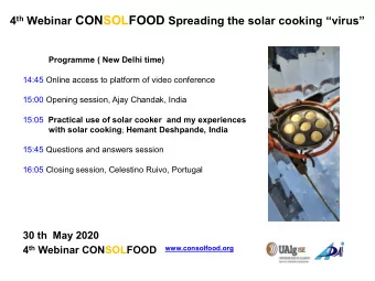 vigor and aura.  'Yagyavalk Smriti' 4 th Webinar CONSOLFOOD Solar Food : For HEALTH  Benefits