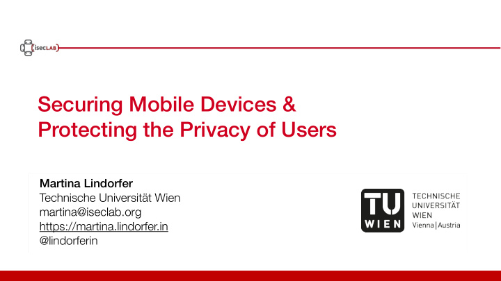 securing mobile devices protecting the privacy of users